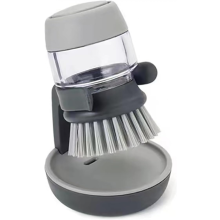 Dispensador de jabón con cepillo para platos y soporte de almacenamiento, fácil de limpiar utensilios de cocina y fregadero.