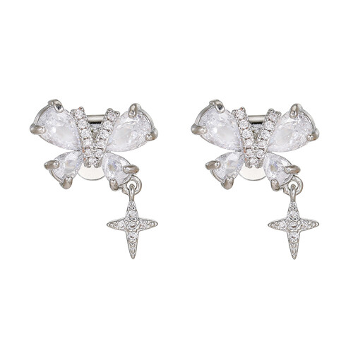 Clip d'oreille clouté en pierre de Zircon, décors parfaits pour