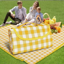 Faltbare, wasserdichte Picknickdecke, tragbare Outdoor-Strand-Campingmatte, sandabweisend, geeignet für Familienreisen (80 x 80 Zoll)