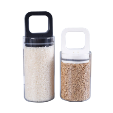 Set van 2 luchtdichte potten van borosilicaatglas, een grote en een kleine – vacuümverpakkingen voor het bewaren van noten, snoep en snacks