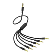 50 cm lengte 6-weg 3,5 mm stereogeluidssplitterkabel