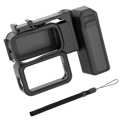 Portable Camera Cage With Expandable Cold Shoe Mount For Vlog