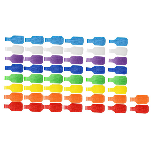 8-Color Reusable Cable Tie With Writable Label Nylon-50 pieces