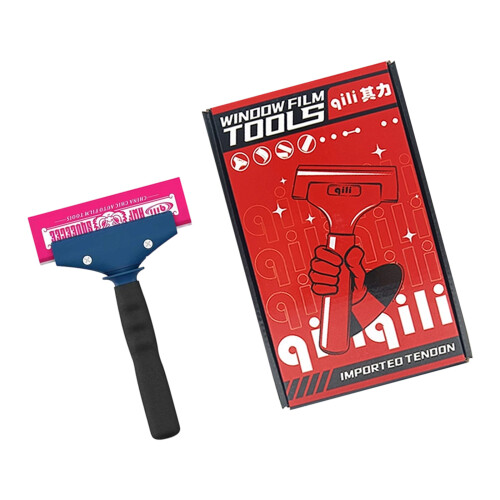 Ergonomic Window Scraper With Rubber Edge For-Pink and white
