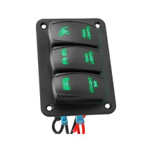 2/3 Gang Rocker Switches For Automotive Marine Use Toggle-green