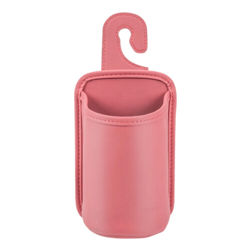 Sturdy PU Leather Car Seat Organizer Hook Multifunction-Pink