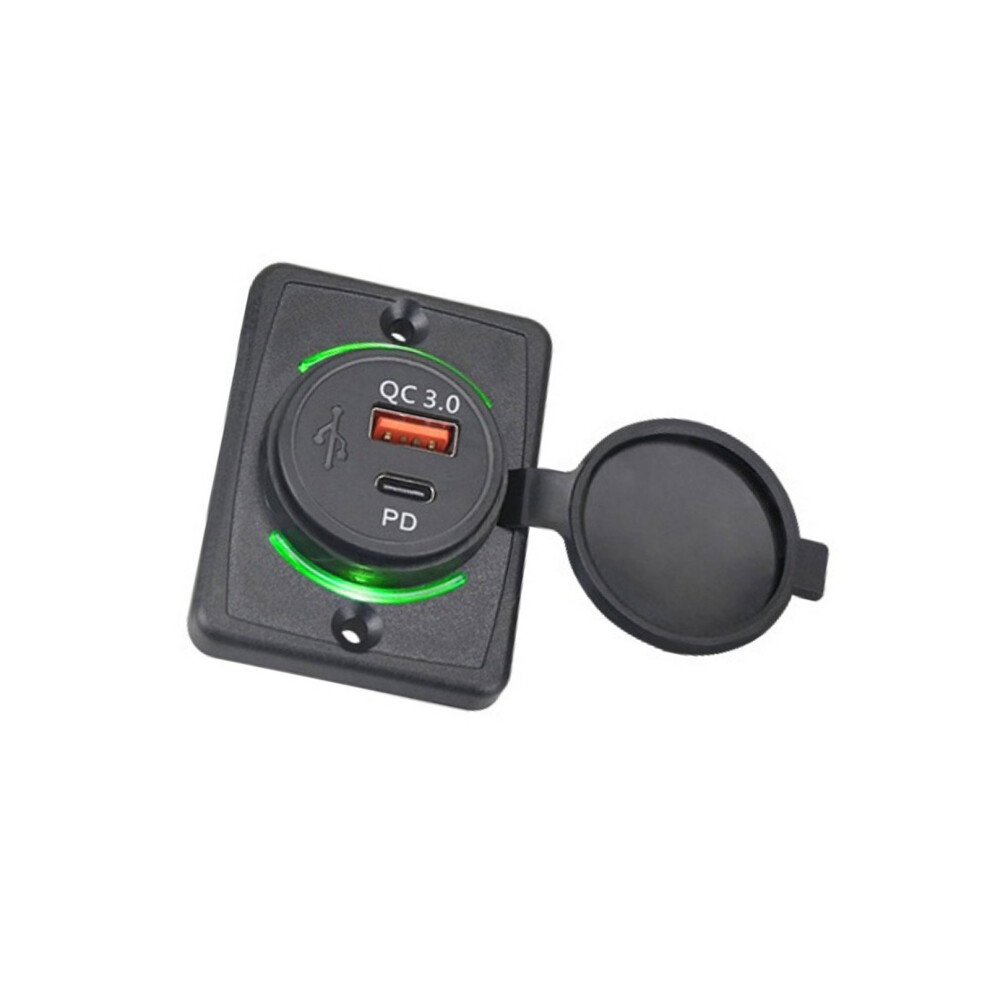 Double Port Usb Car Chargers Fast Charge Qc3 0 & Type C- Green 7751001348242