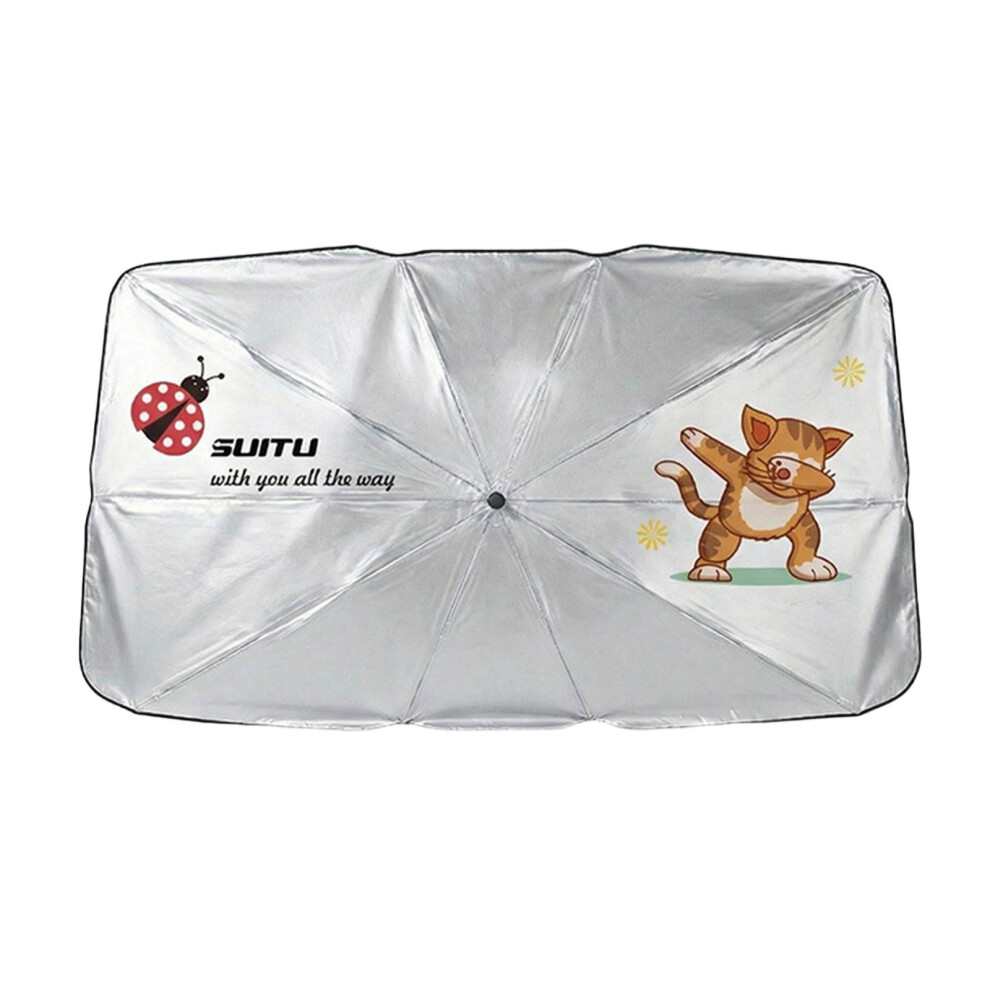 Car Sunshade Curtain Car Thicken Sunscreen Foldable Cover-Cat 7751001349300