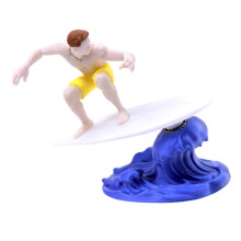 Trendy Swinging Surfer Muscle Men-standbeeld voor auto's en-Geel