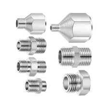 7-teiliges Spraypistolen-Adapter-Set, vernickeltes Kupfer,
