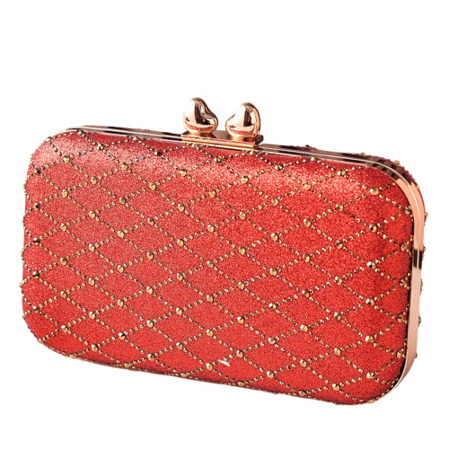 Stylish Square Shoulder Bag With Secure Lock Closure-Red