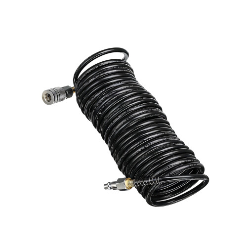 Air Compressor Hose 7.5m Tubing 1/4in Quick Coupler-Black