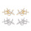 Clip d'oreille en Zircons, accessoire en forme de fleur-Argent 2