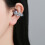 Clip d'oreille en Zircons, accessoire en forme de fleur-Argent 5