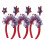 3Pcs Multi Glitter Felt Patriotic Headbands for Independence Day Decor 1