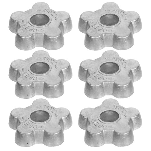 6Pcs Silver Aluminum Regulator Valve Handle Replacement with Easy Grip