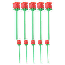 10Pièces Fleurs Miniatures Simulées Rouges Pour Accessoires Dollhouse