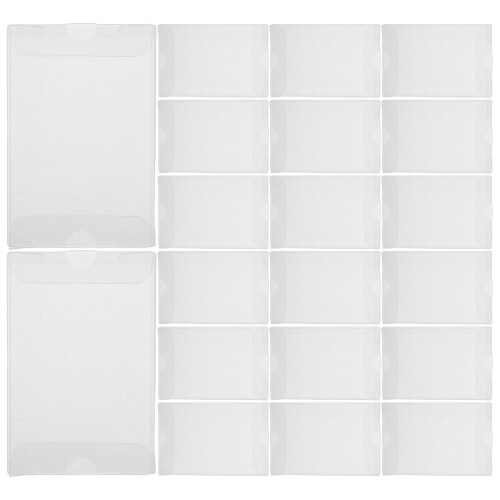 20Pcs Transparent Plastic Cassette Tape Storage Cases for Desk Use