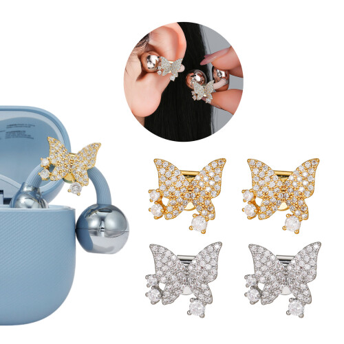 Décors élégants de charme d'écouteur de pierre d'alliage-Argent 2