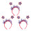 3Pcs Multi Glitter Felt Patriotic Headbands for Independence Day Decor 6