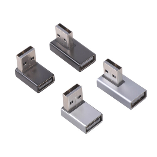 90 Degree USB3.0 Adapter Right Angle USB A Male to-Grey down 1