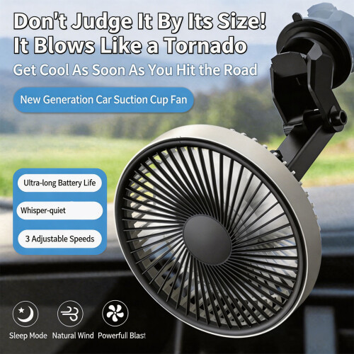 Ventilateur de refroidissement de voiture avec ventouse,-Beige A 1