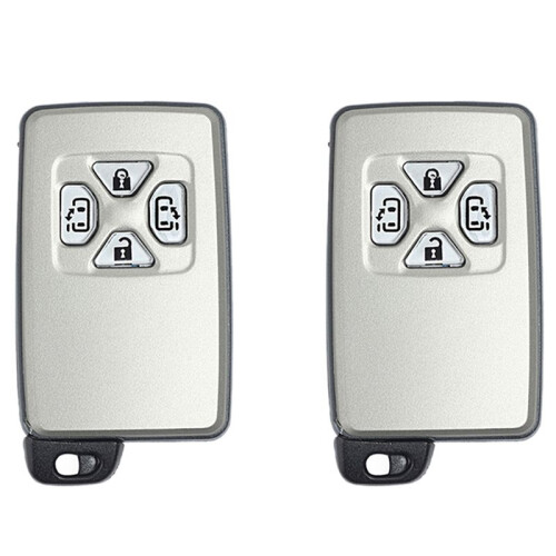 2X Car  Card Remote Car Key Shell Case Fob 4 Button for  Alphard Estima Vellfire