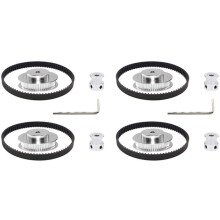 4 Sets of 2GT Timing Wheels 20&60 Teeth 5mm Bore Aluminum Timing Pulley 4 Piece Set Length 200mm Width 6mm Belt