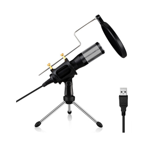 Kondensatormikrofon USB-Mikrofon Desktop-Kondensator-Schwarz 1