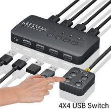 4X USB  Shared Controller Adapter 4 Eingänge 4 Ausgänge für Laptop Computer Drucker Tastatur Maus Monitor