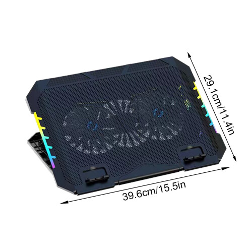 Laptop Cooling Pad With 2 Quiet Fan And Adjustable Height For 2