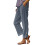 Women's Comfortable Polyester Pants with High Waist-Gray S 1