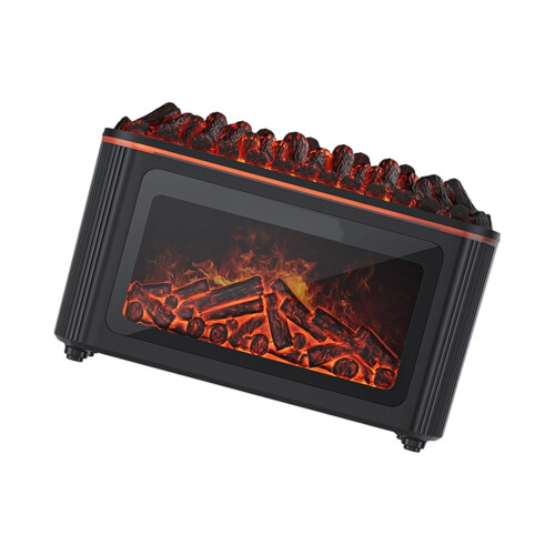 USB Humidifier for Bedroom Realistic Flame Humidifier-Black