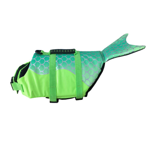 Dog Swim Coat For Mini Breads Modern Polyester Fabric-Green M.