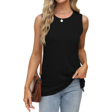 Women's loose-fitting, casual, flowy camisole top with-Black XL