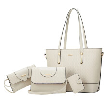 Elegante Handtasche mit Reißverschluss für Damen, geräumige-Weiß