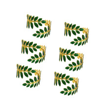 Elegante grüne Serviettenringe mit offenen-Goldgrüne Blätter
