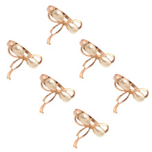 6 stks/pak Mooie Servetringen Met Strik Detail-rosé goud