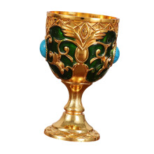 Metal Embossed Butterfly Design Goblet Shot Glass-Green