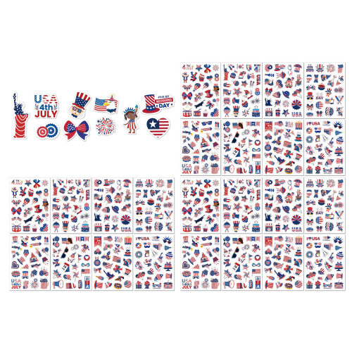 24 Sheets Independence Day Sticker For Notebook Phone Luggage