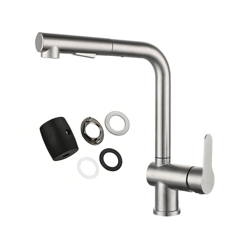Stainless Steels Pull Out Kitchen Sink-Brushed Without piping