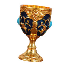 Metal Butterfly Design Wine Cup Medieval Ornament-Navy Blue