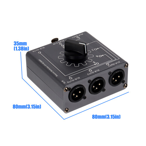 Compact 6,5 mm XLR Sound Routing Selector Sound Switcher Box 2
