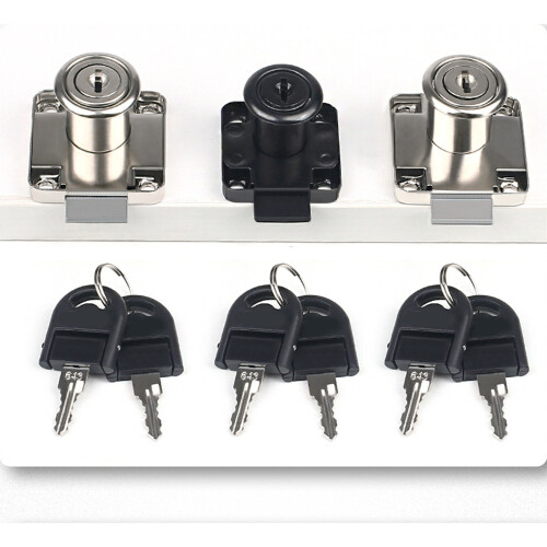 4Pcs Heavy Duty Cabinet Lock Security Cabinet Lock with-Silver 2