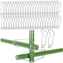 50Pcs Plant Support Clips, Stainless Steel Trellis Clips, Garden Pile Connecting Buckles for Bamboos Canes Garden Canes Connectors