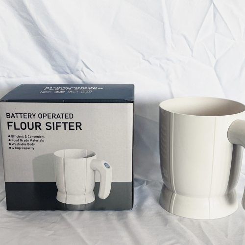 Electric Flour Sifter Cup - Battery-Operated for Easy Baking,Handheld Kitchen Tool Bread, Cake & More 1