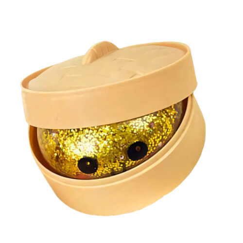 Cartoon Expression Steamed Bun TPR Squeeze Toy-Gold