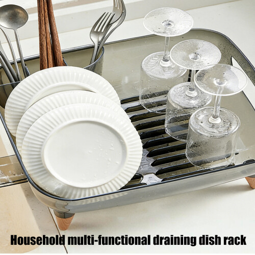 Easy Assembly Dish Drying Station With Removable Utensils-1 1