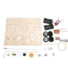 Powerful Electric Motor Wooden Four Wheel Drive Set For Science