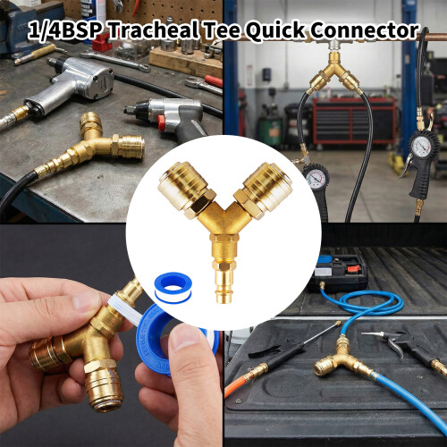 Multipurpose 1/4Inch Compressed Air Distributors 2 Way Air-1pc 2